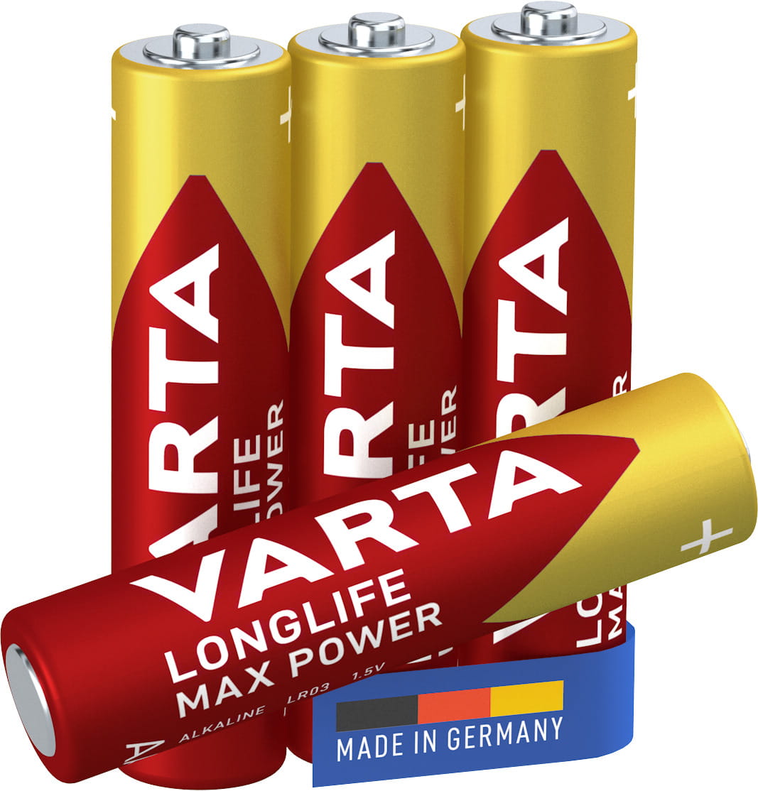 Varta -4703/4B, Einwegbatterie, AAA, Alkali, 1,5 V, 4 Stück(e), Gold, Rot