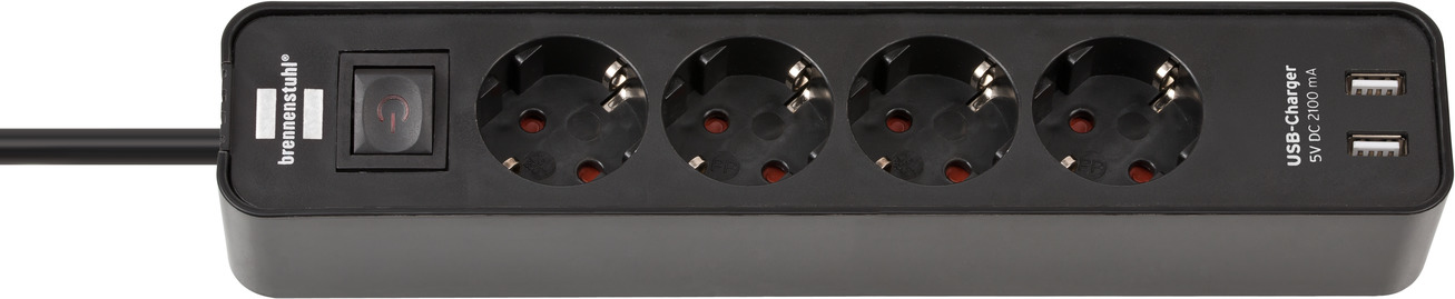 Brennenstuhl Ecolor, 1,5 m, Drinnen, Typ F, Type F (CEE 7/4), IP20, Schwarz