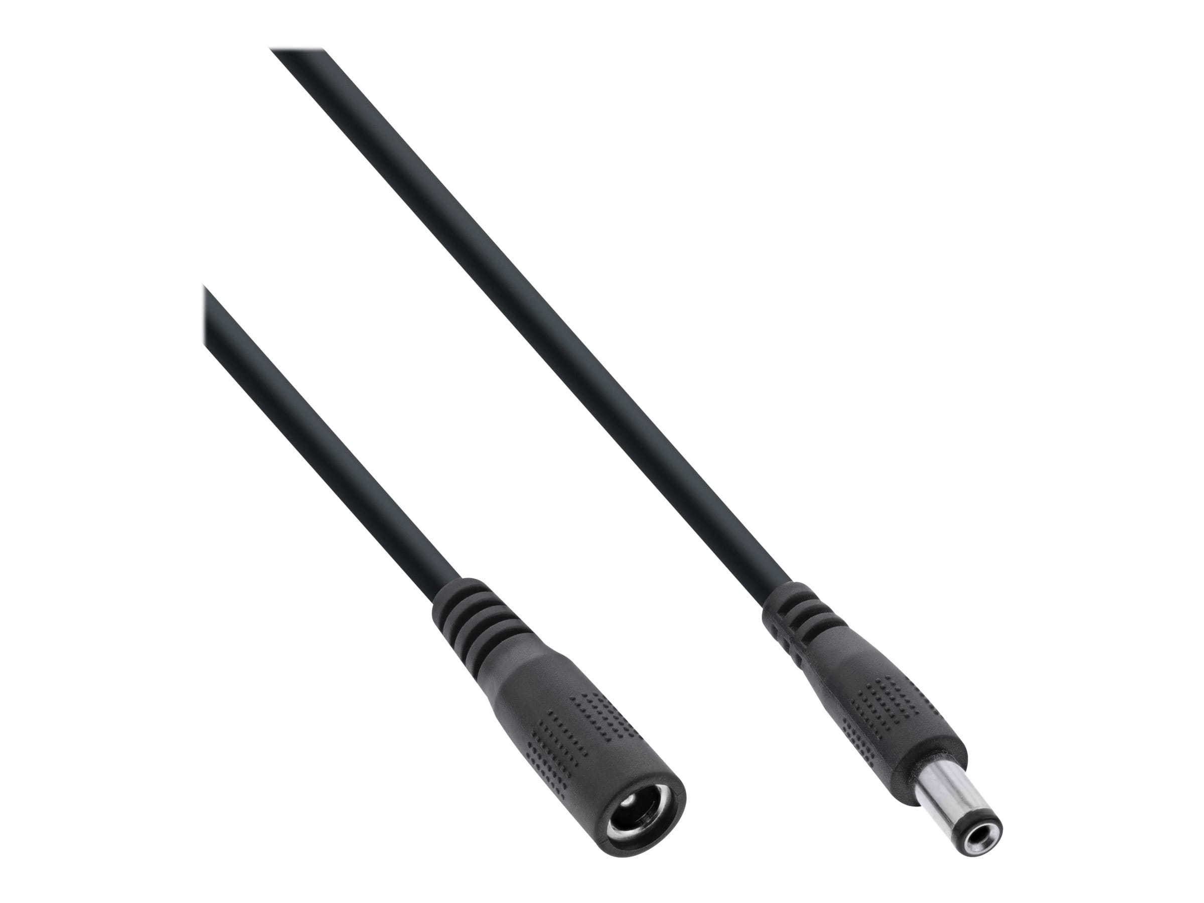 InLine DC Verlängerungskabel - DC Stecker/Buchse 5,5x2,1mm - AWG 18 - schwarz - 5m