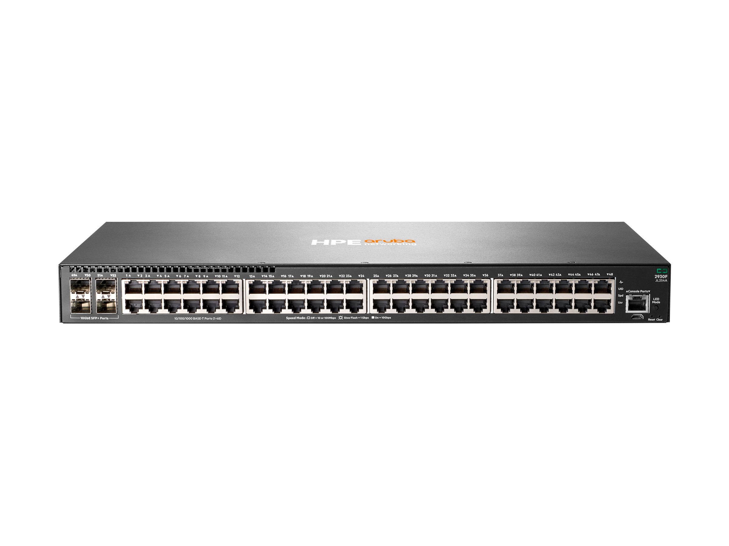 HPE Aruba 2930F 48G 4SFP+ - Switch - L3 - managed - 48 x 10/100/1000 + 4 x 1 Gigabit/10 Gigabit SFP+ (Uplink)