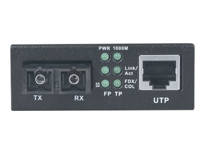 Intellinet Gigabit Ethernet Single Mode Media Converter, 10/100/1000Base-T to 1000Base-Lx (SC)