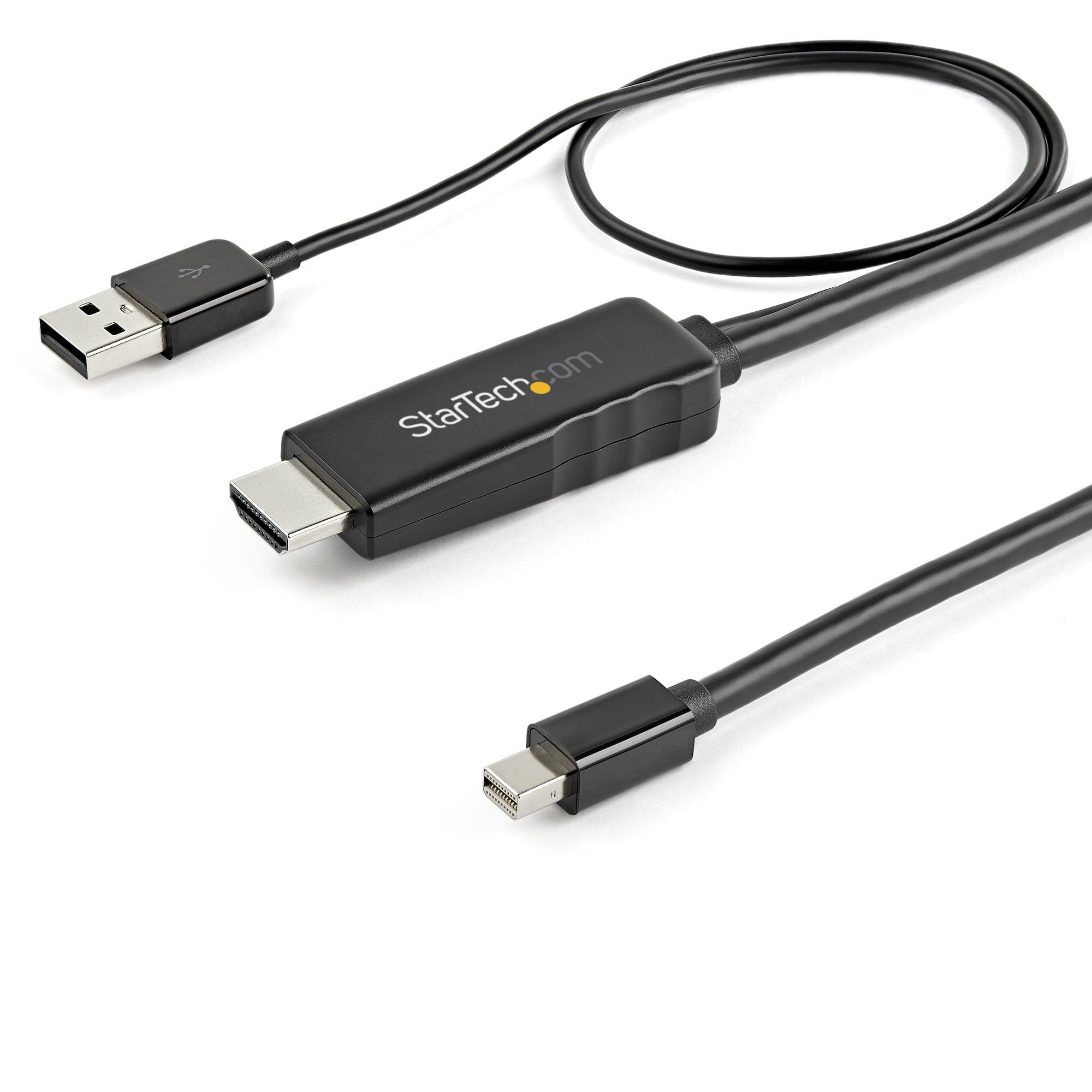 StarTech.com 6ft (2m) HDMI to Mini DisplayPort Cable 4K 30Hz, Active HDMI to mDP Adapter Converter Cable with Audio, USB Powered, Mac & Windows, HDMI Male to mDP Male Video Adapter Cable - HDMI to mDP Converter (HD2MDPMM2M)