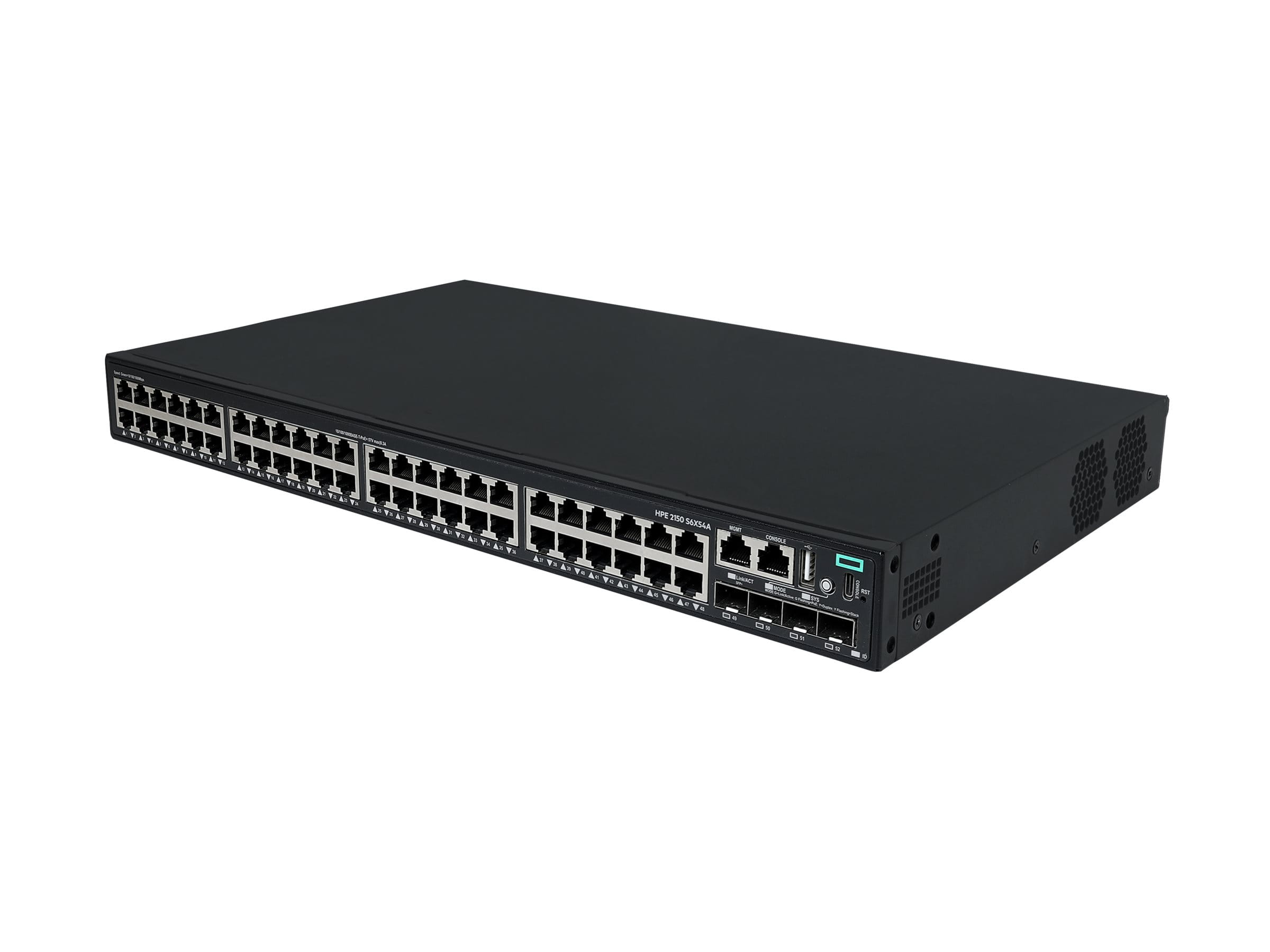 HPE Networking Comware 2150 48p 10M/100M/1G PoE+ 4p SFP+ 1G/10G 770W - Switch - L3 - managed - 48 x 10/100/1000Base-T (PoE+)