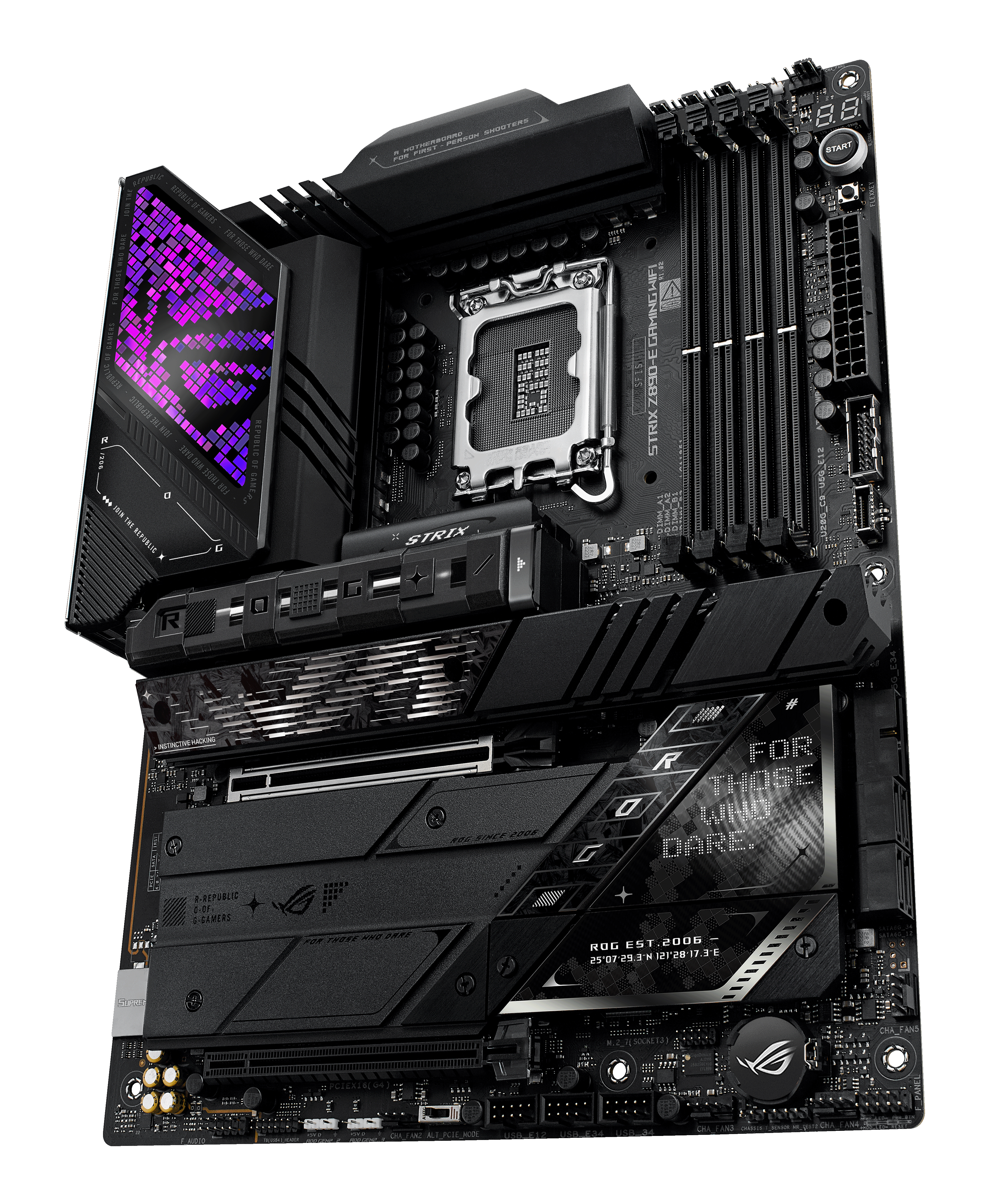 ASUS ROG STRIX Z890-E GAMING WIFI - Motherboard - ATX - LGA1851-Sockel - Z890 Chipsatz - USB-C 3.2 Gen 2x2, USB 3.2 Gen 1, USB 3.2 Gen 2, USB-C 3.2 Gen2, USB4 - 5 Gigabit Ethernet, Wi-Fi 7, Bluetooth - Onboard-Grafik (CPU erforderlich)