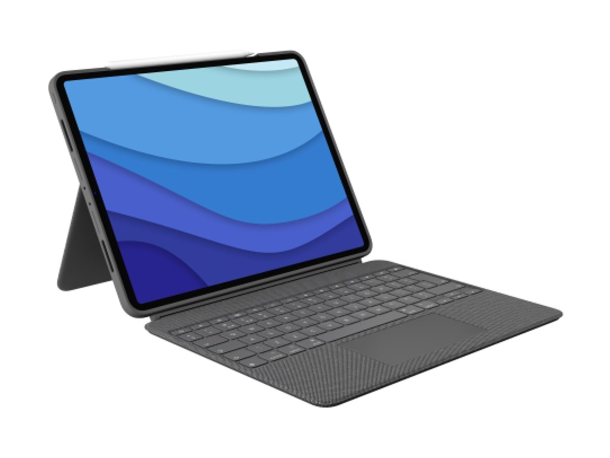 Logitech Combo Touch - Tastatur und Foliohülle - mit Trackpad - hinterleuchtet - Apple Smart connector - AZERTY - Französisch - Graphite - für Apple 13-inch iPad Pro (M4)