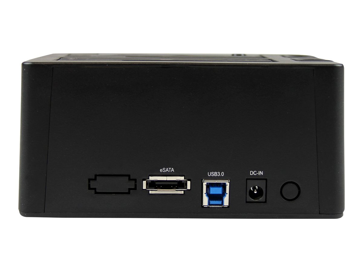 StarTech.com Dual-Bay USB 3.0 eSATA to SATA Hard Drive Docking Station, USB Hard Drive Dock, External 2.53.5 SATA IIIIII, SSDHDD Docking Station, Hot-Swap Hard Drive Bays - Top-Loading - Speicher-Controller - 2.5", 3.5" (6.4 cm, 8.9 cm)