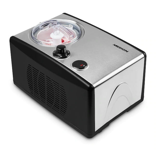 Medion MD 18387, Kompressor Eismaschine, 1,5 l, 60 min, 1 Becken, -18 - -35 °C, LED
