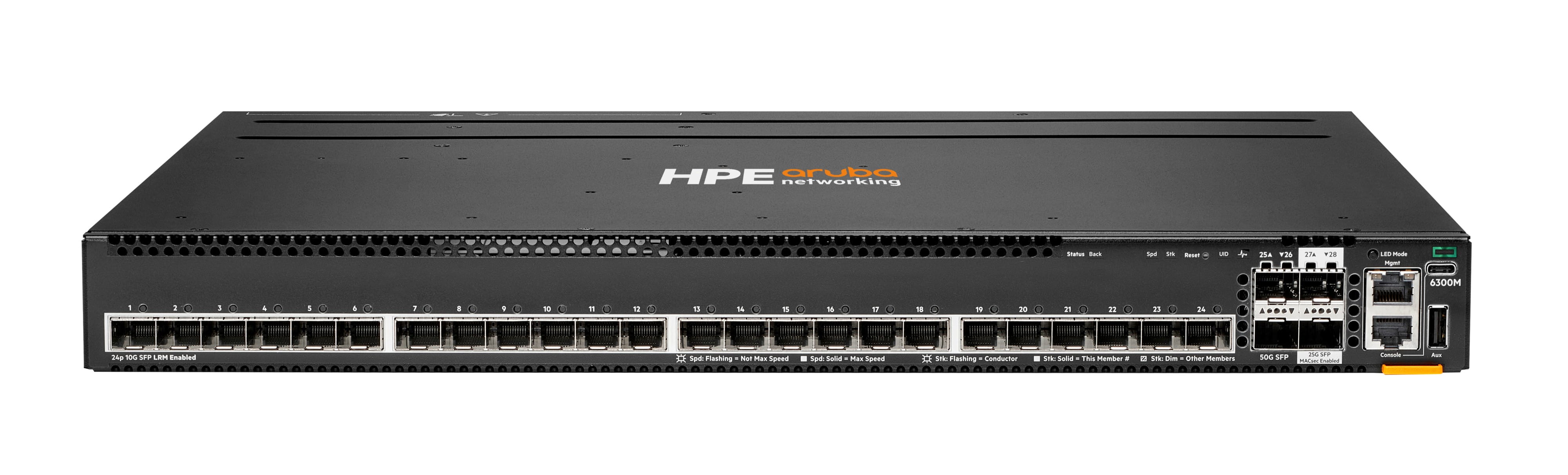 HPE Aruba Networking 6300M 24p 10M/100M/1G 4p SFP56 50G TAA Switch - Switch - max. Stapelentfernung 10 km - L3 - managed - 24 x 10/100/1000 + 4 x 1 Gigabit / 10 Gigabit / 25 Gigabit / 50 Gigabit SFP56 (Uplink / Stacking)