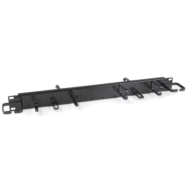 StarTech.com Server Rack Cable Management - 1U - Finger Ducts / D-Ring Hooks - Rack-Kabelführungsplatte mit Abdeckung - Schwarz - 1U - 48.3 cm (19")