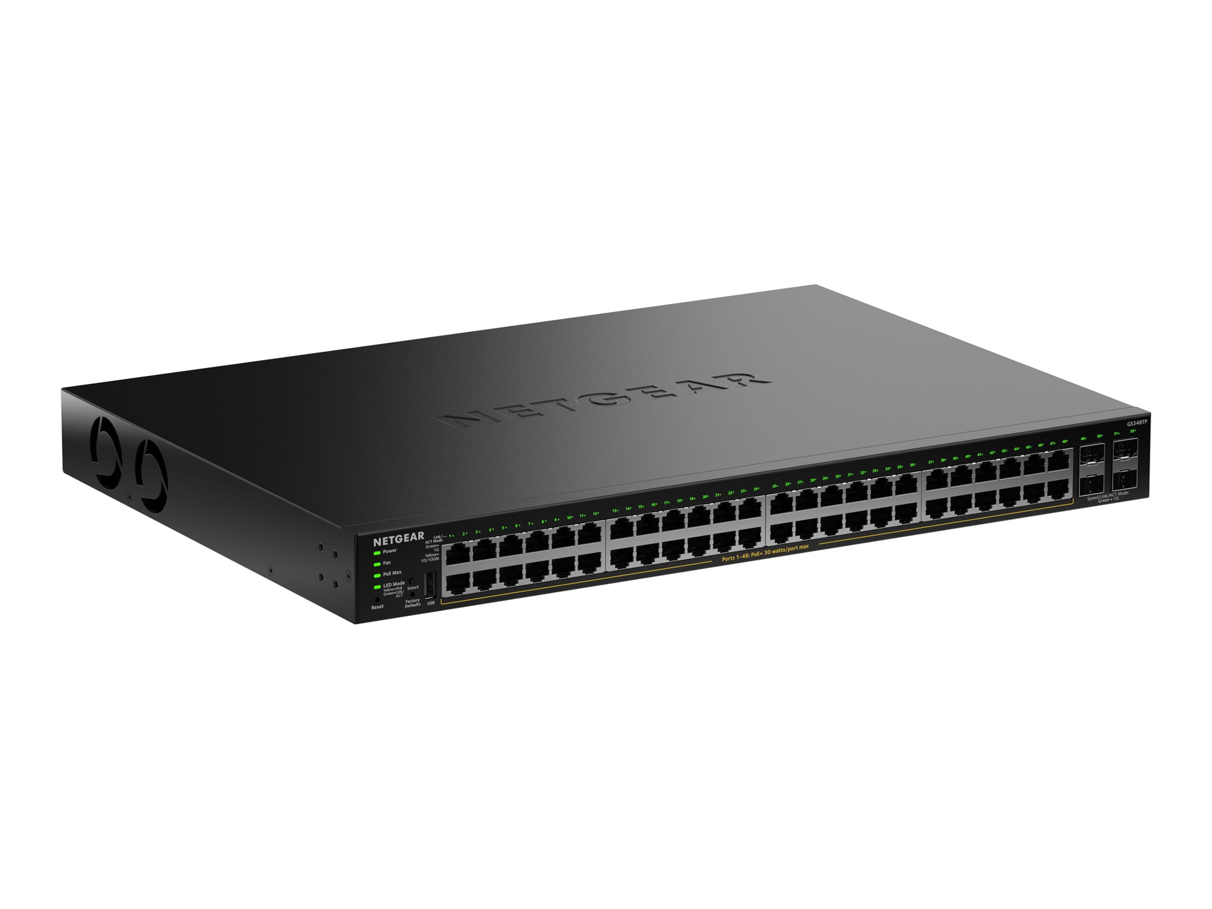 Netgear GS348TPv2 - Switch - 2+/L3 Lite - Smart - 48 x 10/100/1000 (PoE+)
