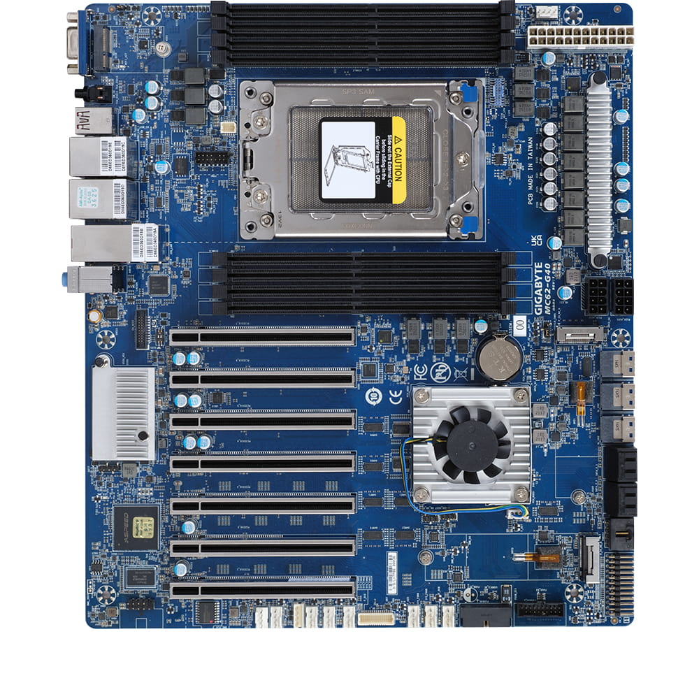 Gigabyte MC62-G40 - 1.0 - Motherboard - SSI CEB - Socket sWRX8 - AMD WRX80 Chipsatz - USB-C Gen2, USB 3.2 Gen 2, USB 3.0 - 2 x 10 Gigabit LAN, Gigabit LAN - Onboard-Grafik - HD Audio (8-Kanal)