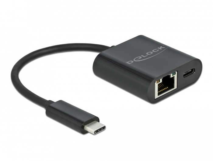 Delock Netzwerkadapter - USB-C 3.2 Gen 1 - Gigabit Ethernet x 1 + USB-C (nur Strom)