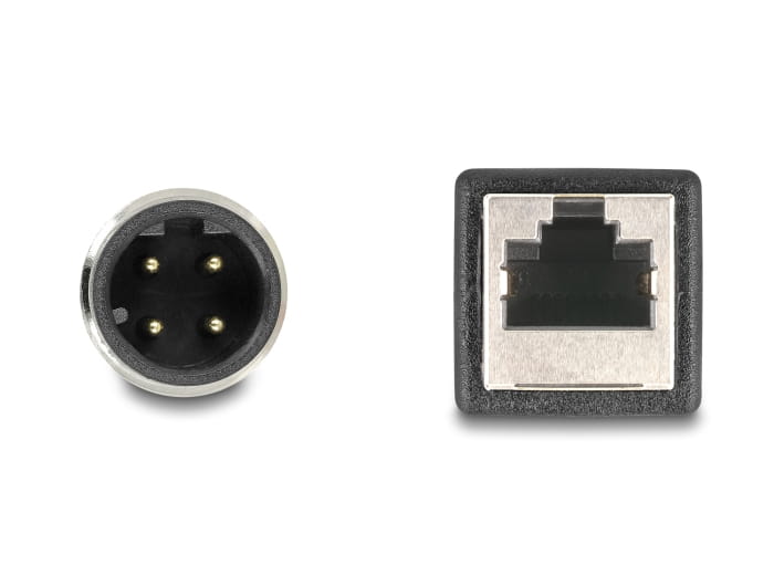 Delock Netzwerkkabel - 4-polig M12-D (M) zu RJ-45 (W)