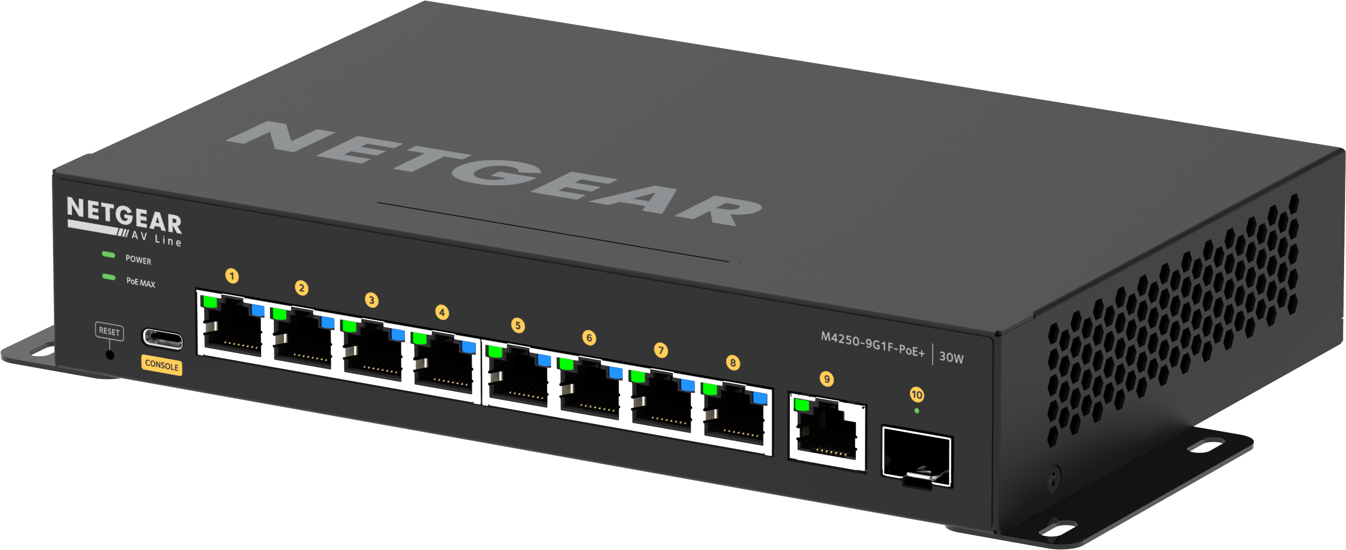 Netgear AV Line M4250-9G1F-PoE+ - Switch - L3 - managed - 8 x 10/100/1000 (8 PoE+)