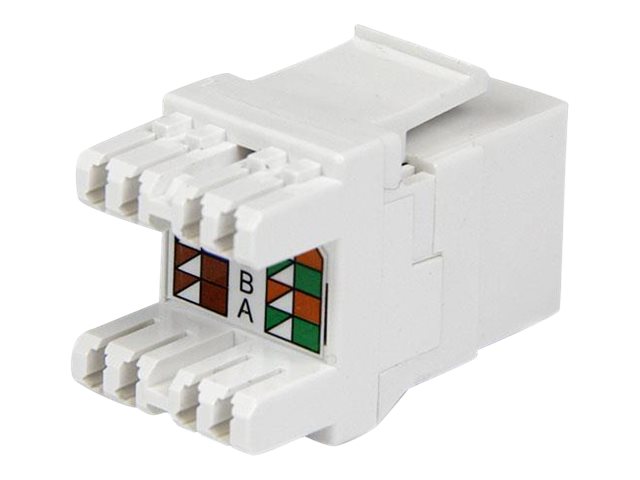 StarTech.com 180 Degree Cat 6 Keystone Jack - RJ45 Ethernet Cat6 Wall Jack White - 110 Type - Keystone Jack 180 Degree 110 UTP (C6KEY110SWH)