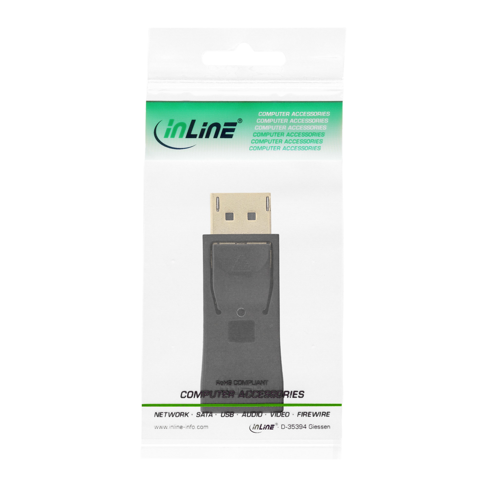 InLine DisplayPort Adapter - DP auf HDMI - 4K2K - mit Audio - schwarz