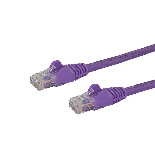 StarTech.com 10m CAT6 Ethernet Cable, 10 Gigabit Snagless RJ45 650MHz 100W PoE Patch Cord, CAT 6 10GbE UTP Network Cable w/Strain Relief, Purple, Wiring is UL Certified/TIA - Category 6 - 24AWG (N6PATC10MPL)