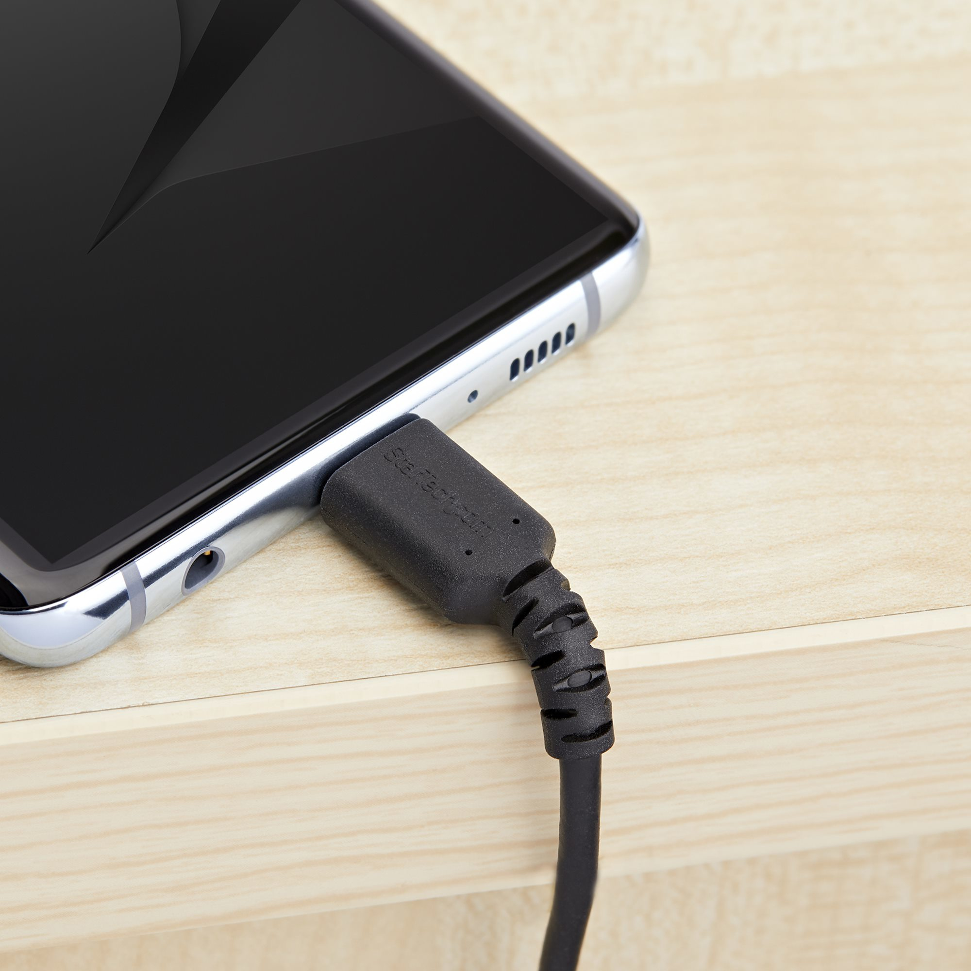 StarTech.com 2m USB-A auf USB-C Ladekabel - Dauerhaftes USB 2.0 auf USB Typ-C Datenübertragungs- und Schnellladekabel - Robuster TPE-Mantel Aramidfaser, M/M, 3A - Schwarz (RUSB2AC2MB)