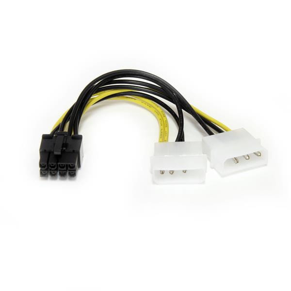 StarTech.com 15cm LP4 auf 8-Pin PCI Express Grafikkarten Stromkabel - PCIe Stromadapter - Netzteil - interne Stromversorgung, 4-polig (M)