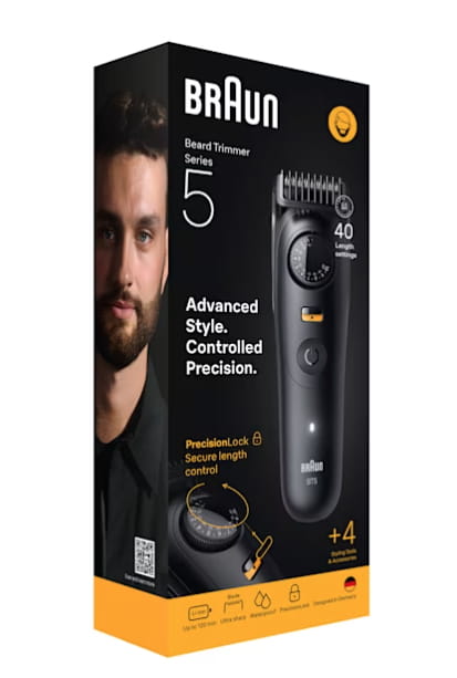 Braun BeardTrimmer 9 BT5520, Waschbar, Akku, Schwarz