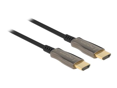 Delock HDMI-Kabel - HDMI männlich zu HDMI männlich - 20 m - Schwarz - Active Optical Cable (AOC)