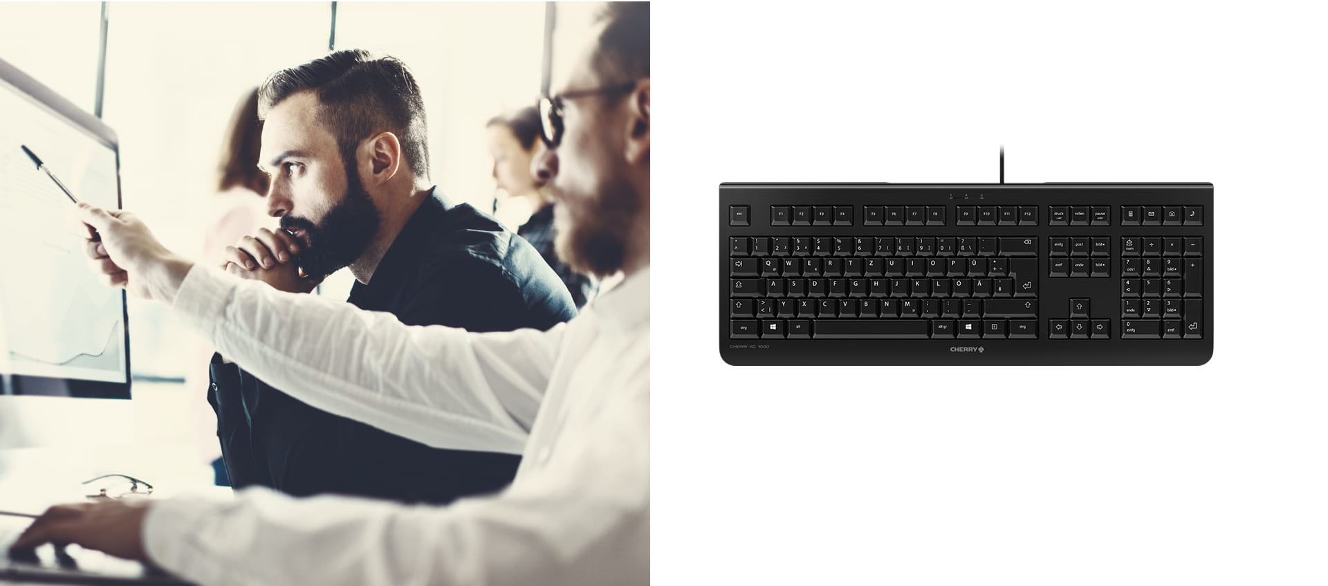 Cherry KC 1000 - Tastatur - Belgien - Schwarz
