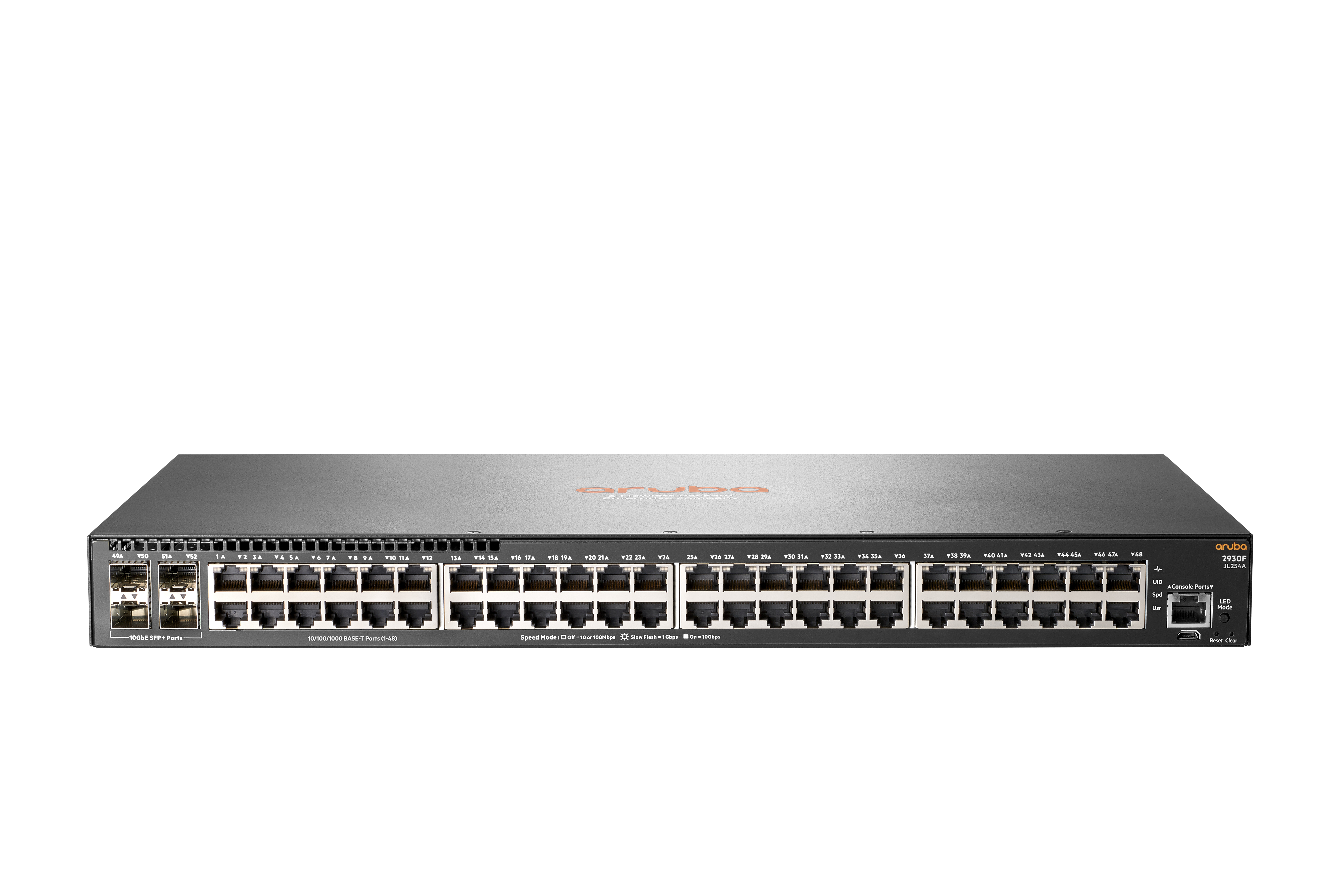 HPE Aruba 2930F 48G 4SFP+ - Switch - L3 - managed - 48 x 10/100/1000 + 4 x 1 Gigabit/10 Gigabit SFP+ (Uplink)