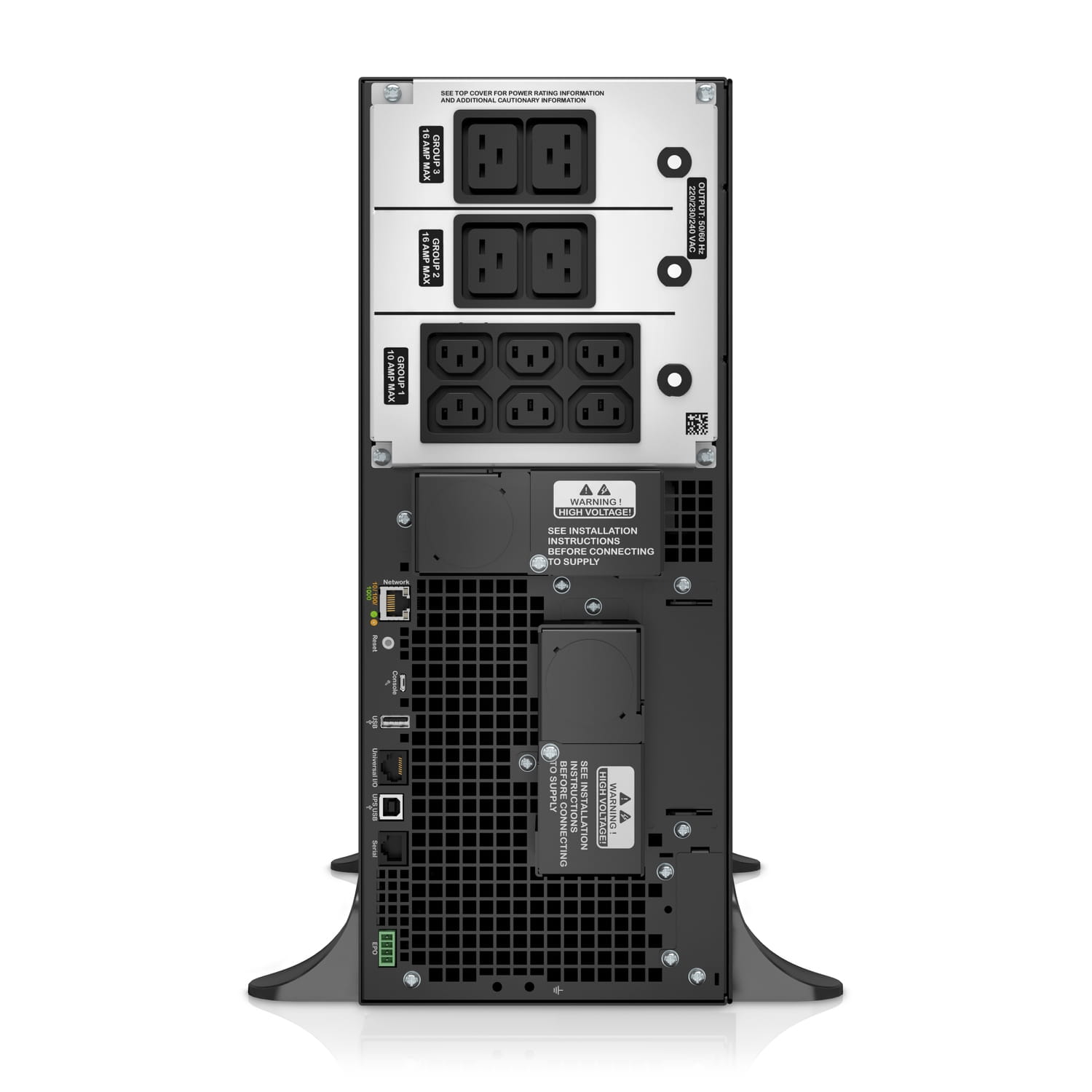 APC Smart-UPS SRT - USV - online, Turm, 6x C13, 4x C19 IEC-Steckdosen, Netzwerk-Karte, SmartSlot, verlängerte Laufzeit, ohne Rack-Kit