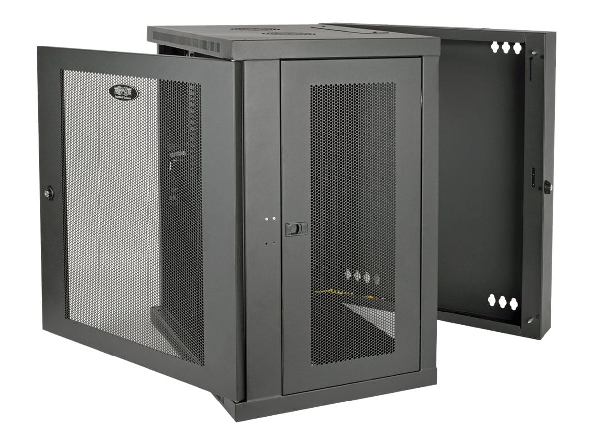 Tripp Eaton Tripp Lite Series 15U Wall Mount Rack Enclosure Server Cabinet Hinged Wallmount - Schrank Netzwerkschrank - geeignet für Wandmontage - Schwarz - 15U - 48.3 cm (19")