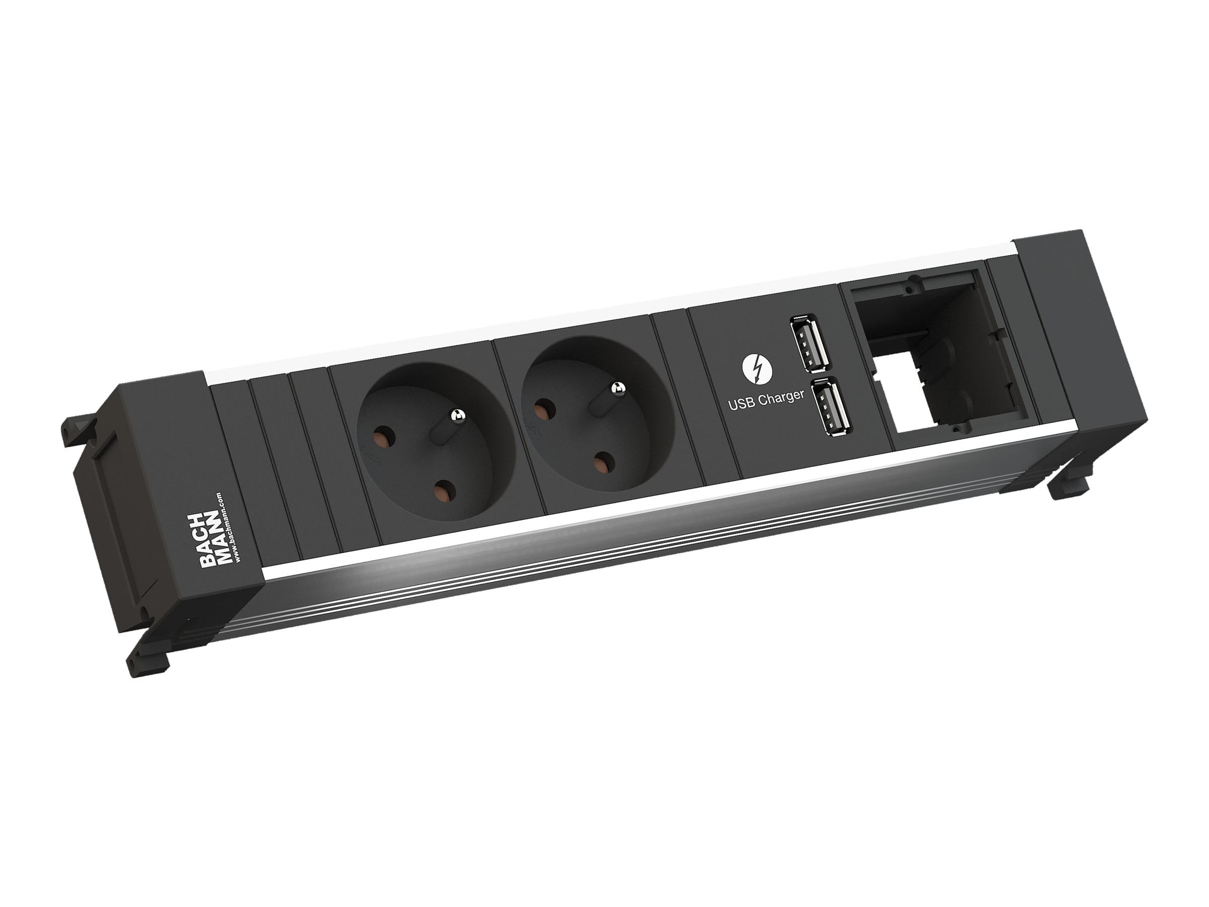 Bachmann POWER FRAME - Größe M - Steckdosenleiste - AC - Eingabe, Eingang GST18i3 - Ausgangsanschlüsse: 2 (Strom UTE, 2 x USB)