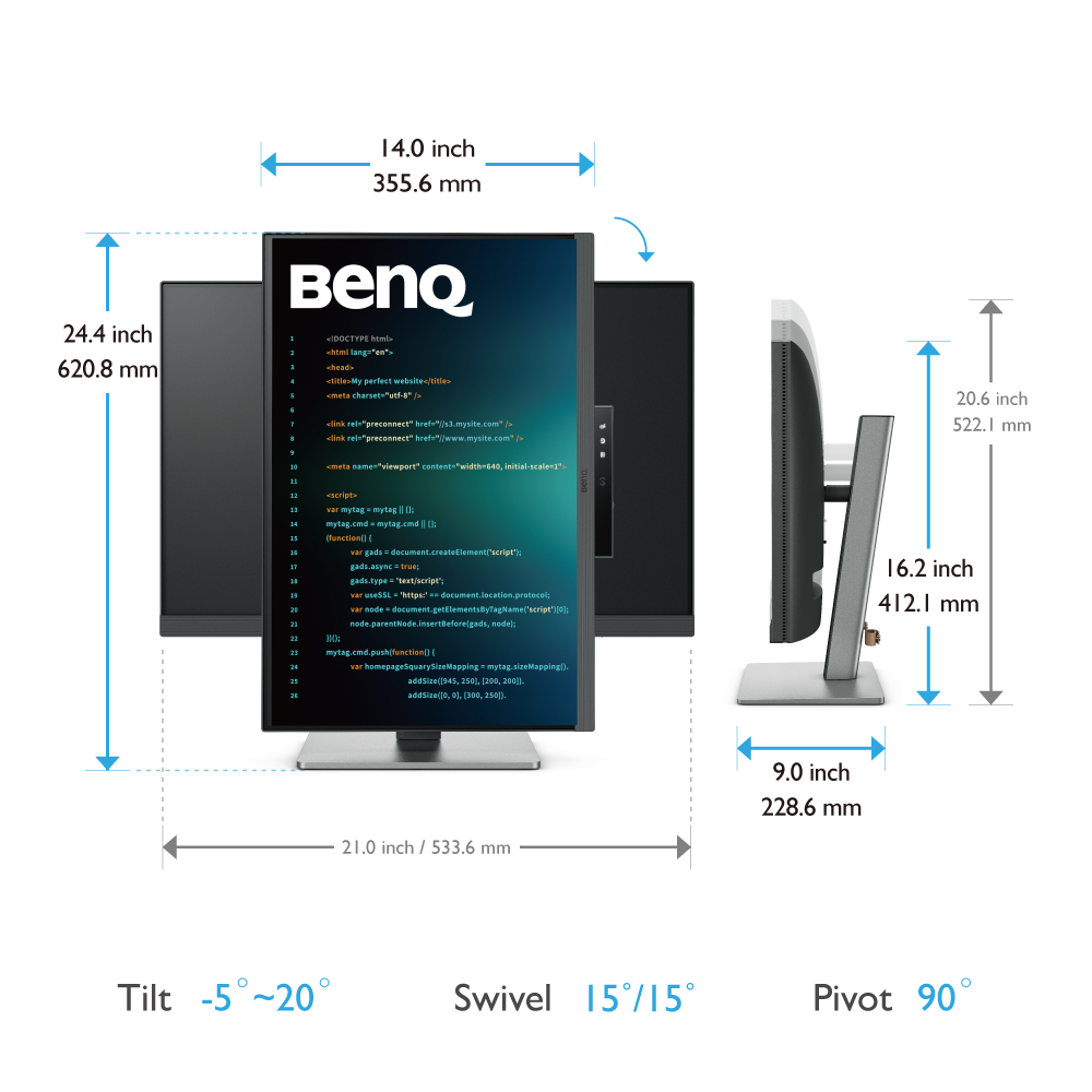 BenQ RD240Q - LED-Monitor - 61.2 cm (24.1")