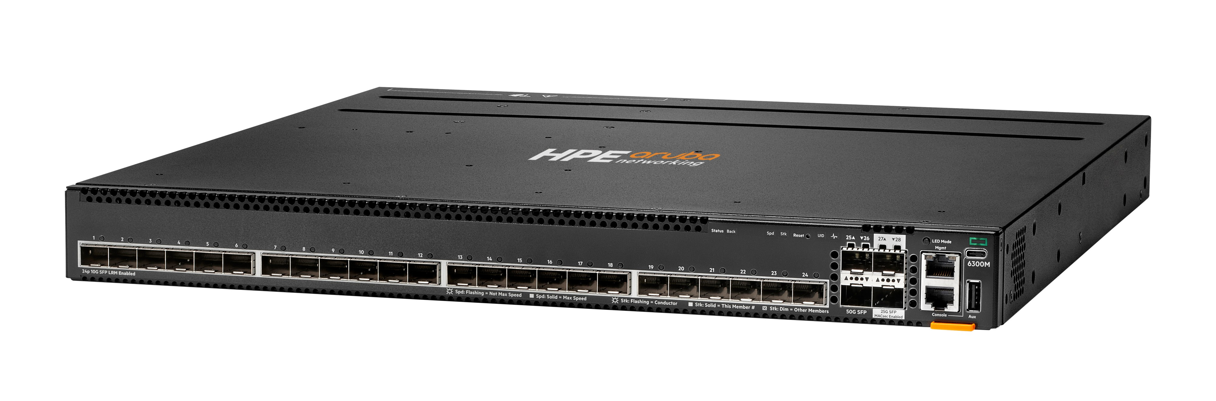 HPE Aruba Networking 6300M 24p 10M/100M/1G 4p SFP56 50G TAA Switch - Switch - max. Stapelentfernung 10 km - L3 - managed - 24 x 10/100/1000 + 4 x 1 Gigabit / 10 Gigabit / 25 Gigabit / 50 Gigabit SFP56 (Uplink / Stacking)