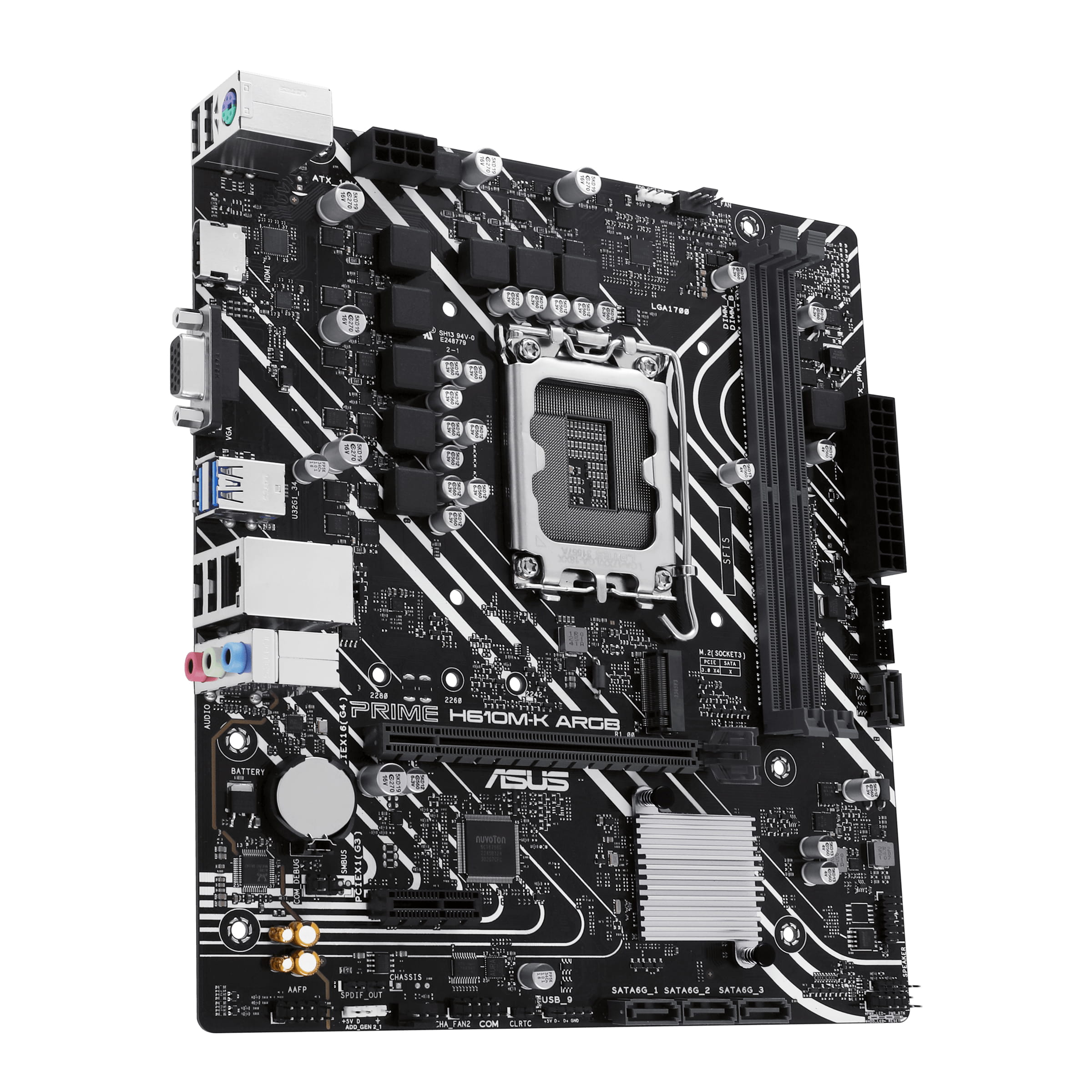 ASUS PRIME H610M-K ARGB - Motherboard - micro ATX - LGA1700 Sockel - H610 Chipsatz - USB 3.2 Gen 1 - Gigabit LAN - Onboard-Grafik (CPU erforderlich)