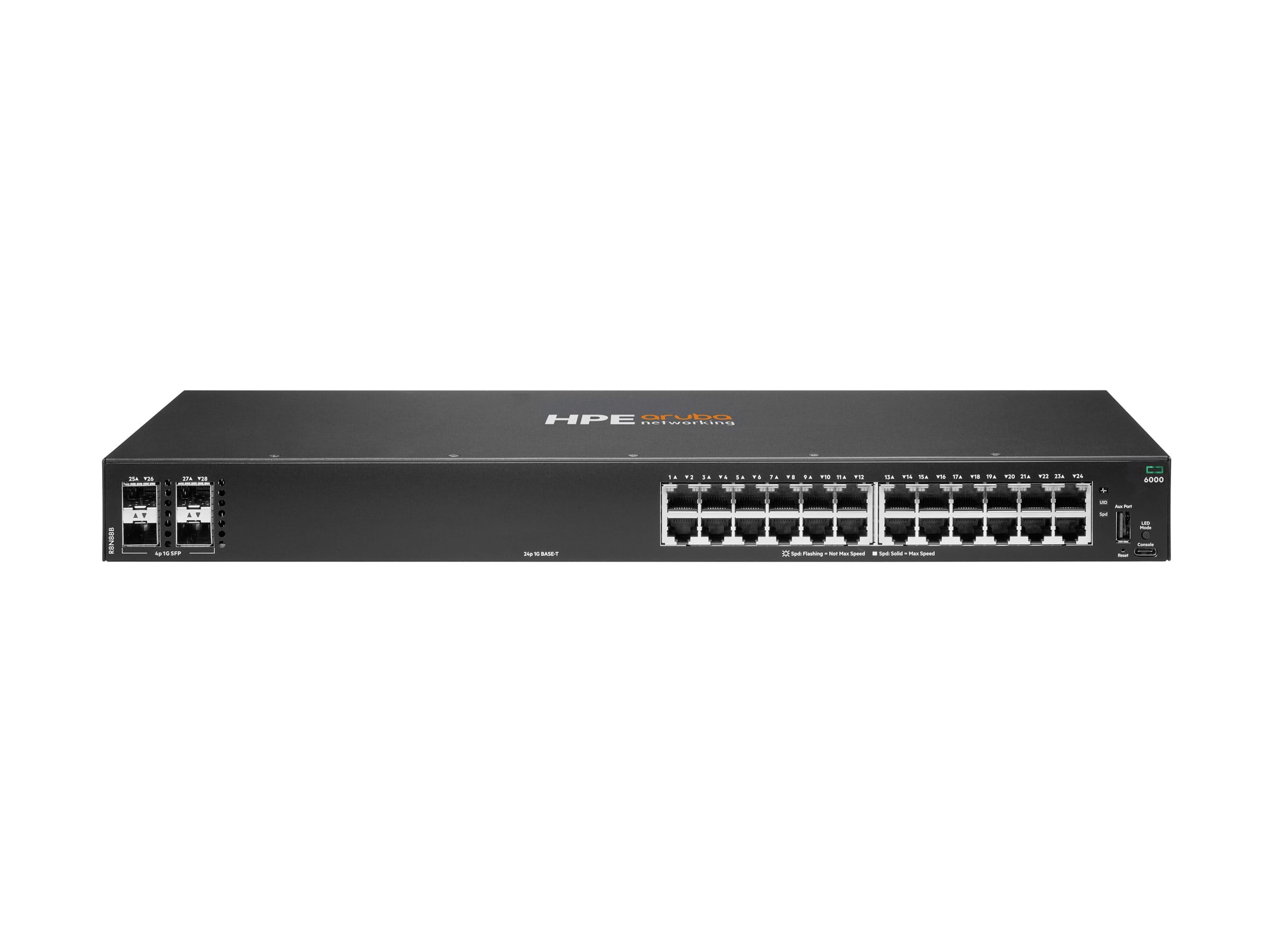 HPE Aruba Networking CX 6000 24p 10M/100M/1G 4p SFP 1G Switch - Switch - managed - 24 x 10/100/1000 + 4 x Gigabit SFP (Uplink)