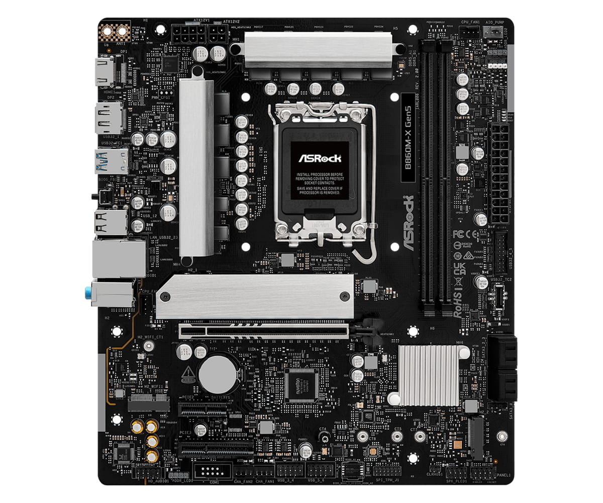 ASRock B860M-X GEN 5 schwarz/silber - Mainboard - Intel Sockel 1851 Core Ultra - Mainboard - Intel Sockel 1851 (Core Ultra 100&200)