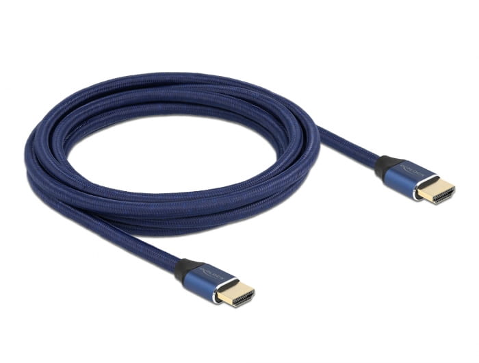 Delock Ultra High Speed - HDMI-Kabel - HDMI männlich zu HDMI männlich - 3 m - Dreifachisolierung - Blau - hauchvergoldete Kontakte, unterstützt 8K 60 Hz (7680 x 4320)