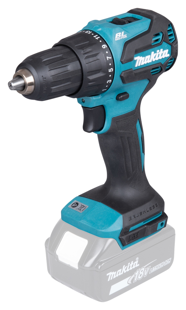 Makita DHP490Z, Schlagschrauber, Pistolengriff, 1/2", Blau, Schwarz, Bürstenlos, 1900 RPM