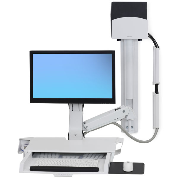 Ergotron Befestigungskit (CPU-Halter, Tastatur-Tablett, Monitorhalterung) - für LCD-Display / PC-Ausrüstung - kleiner CPU-Halter - Aluminium, hochwertiger Kunststoff - weiß - Bildschirmgröße: bis zu 61 cm (bis zu 24 Zoll)