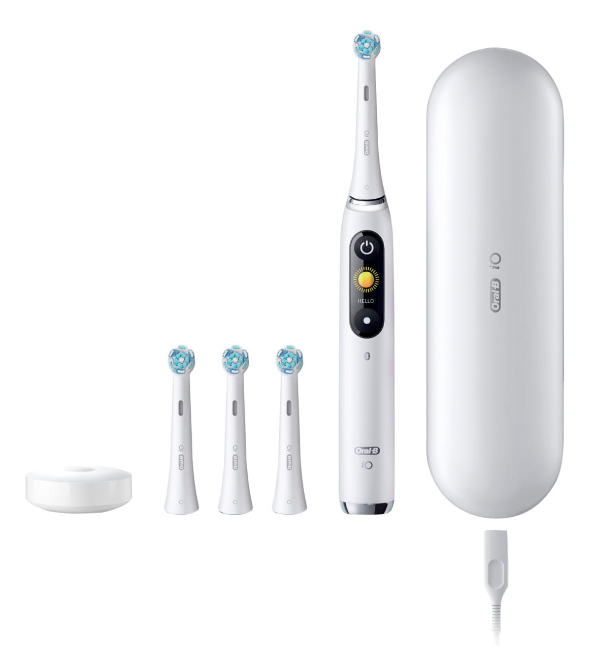 Oral-B iO Series9, Erwachsener, Vibrierende Zahnbürste, Tägliche Pflege, Zahnfleischpflege, Intensiv, Sensibel, Super sensitive, Zungenpflege, Whitening, Weiß, 2 min, Weiß