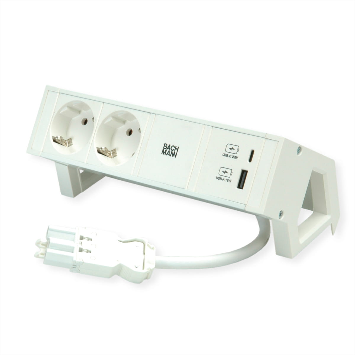 Bachmann DESK 2 - Steckdosenleiste - Eingabe, Eingang GST18 - Ausgangsanschlüsse: 4 (USB, 24 pin USB-C, 2-polig)