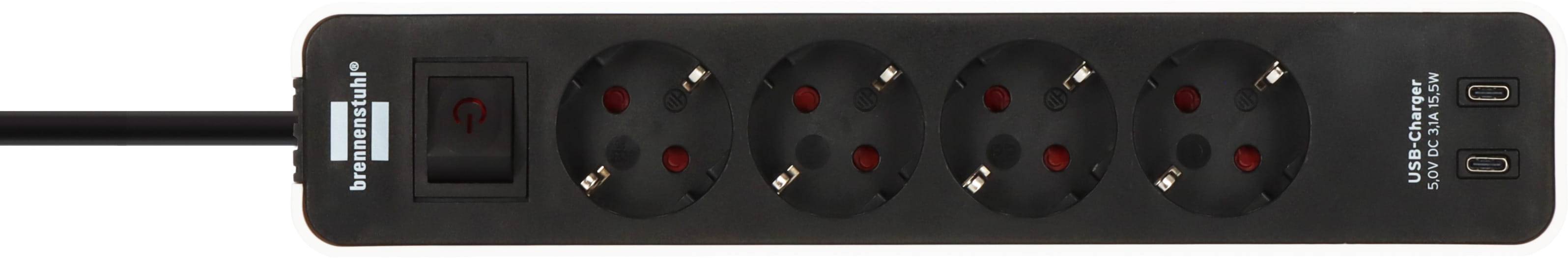 Brennenstuhl 1153240126, 1,5 m, Drinnen, Typ F, Type F (CEE 7/4), Abgewinkelt, IP20