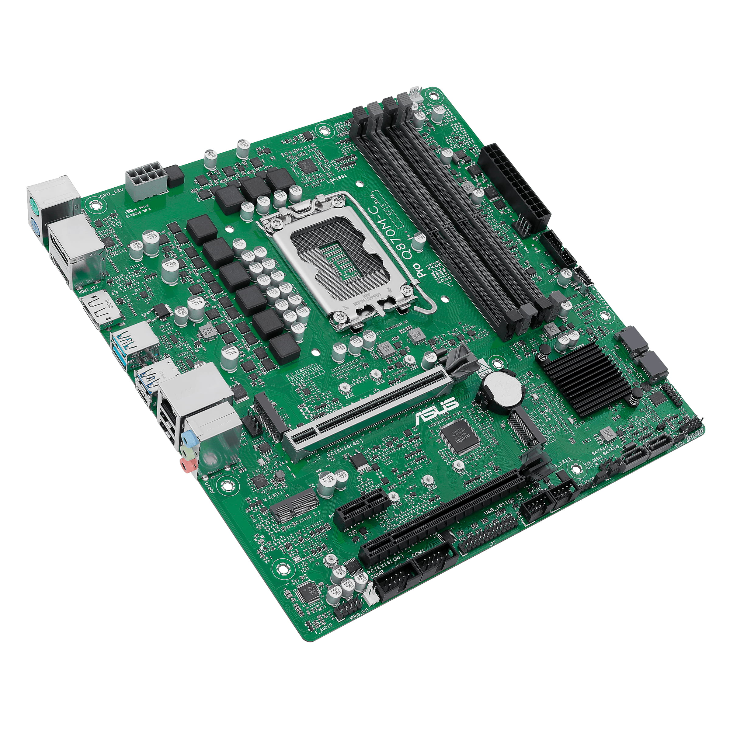 ASUS Pro Q870M-C-CSM - Motherboard - micro ATX - LGA1851 Sockel - Q870 Chipsatz - USB-C 3.2 Gen2, USB 3.2 Gen 1, USB 3.2 Gen 2 - Gigabit LAN - Onboard-Grafik (CPU erforderlich)
