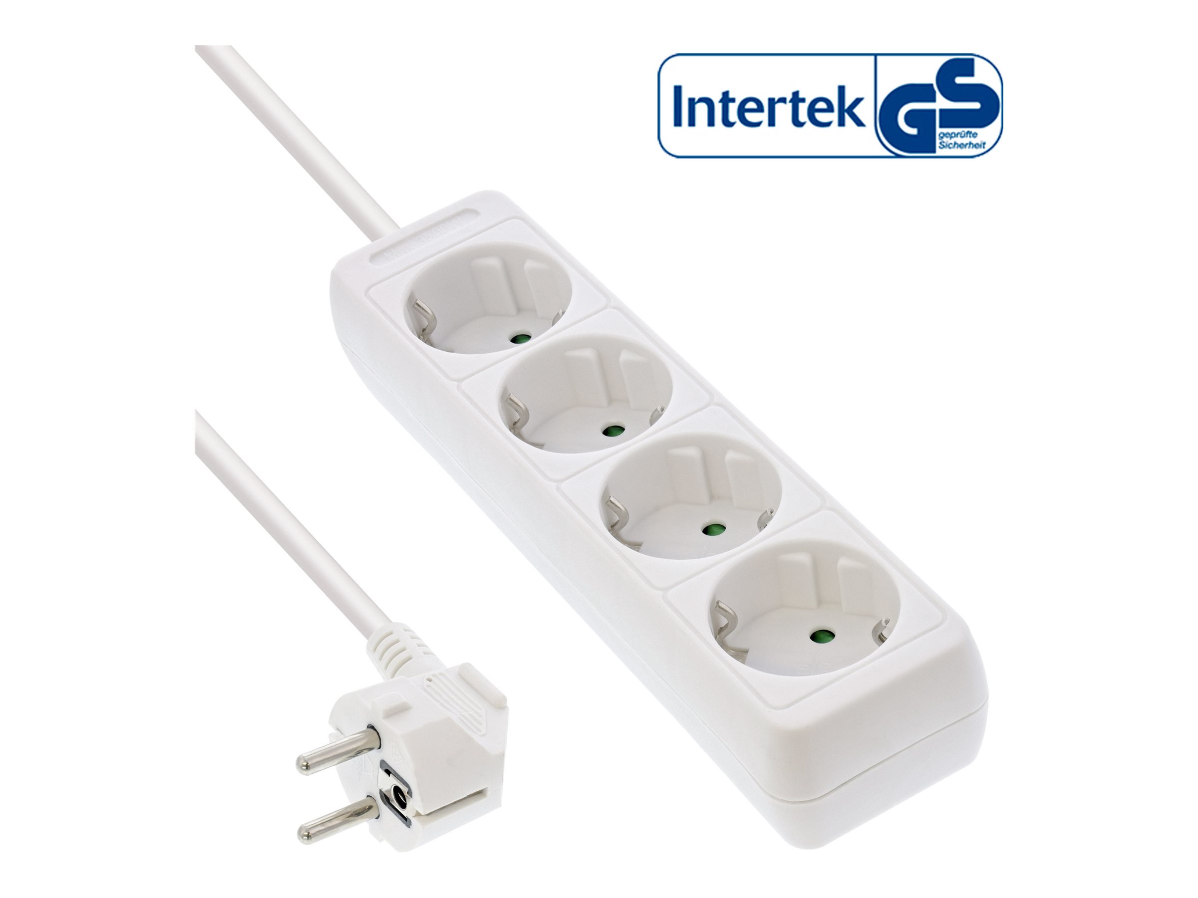 InLine Steckdosenleiste - 4-fach Schutzkontakt weiß - 5m