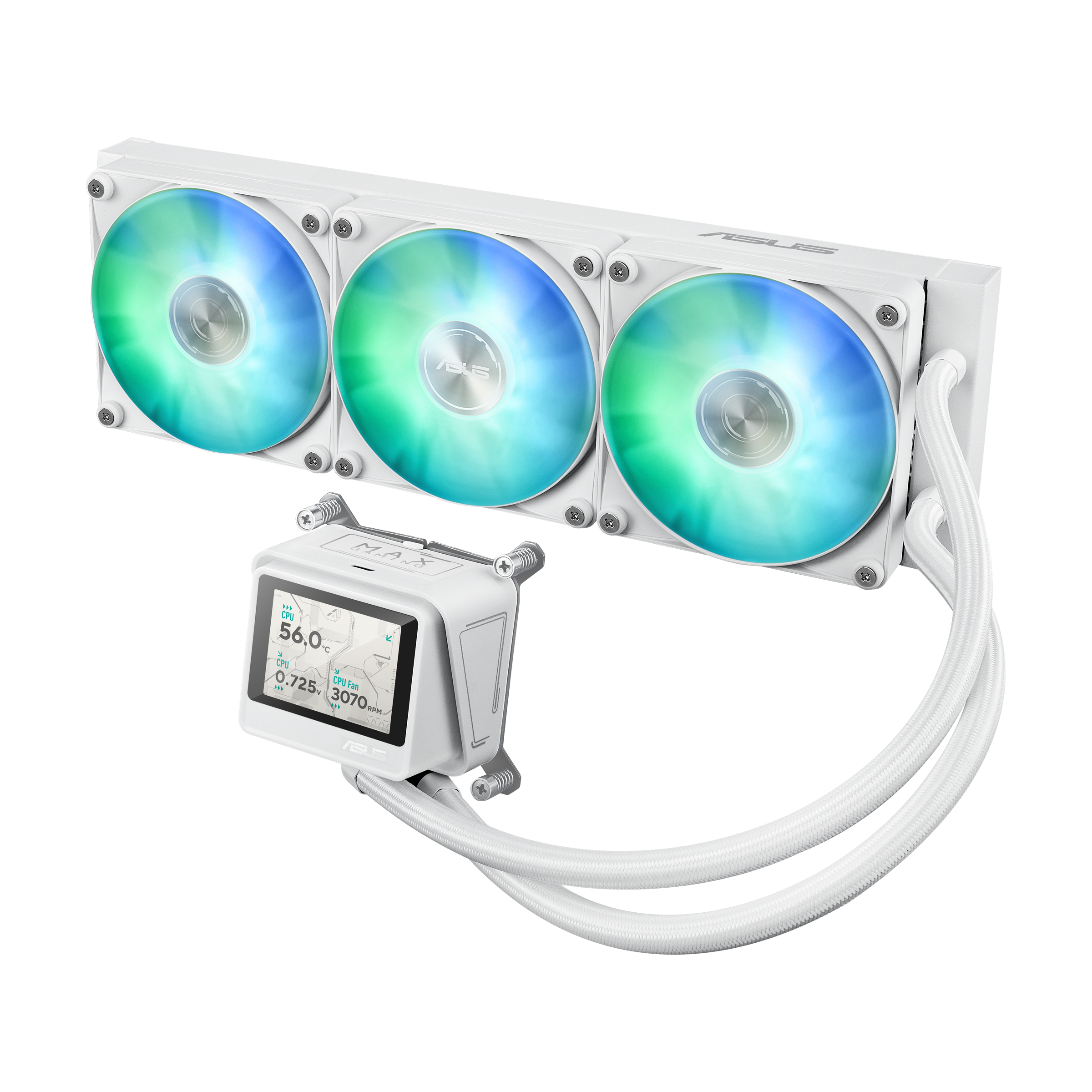 ASUS MAX Gaming LC 360 ARGB LCD - White Edition - Prozessor-Flüssigkeitskühlsystem - Kühlergröße: 360 mm - (für: AM4, AM5, LGA1851, LGA1700)