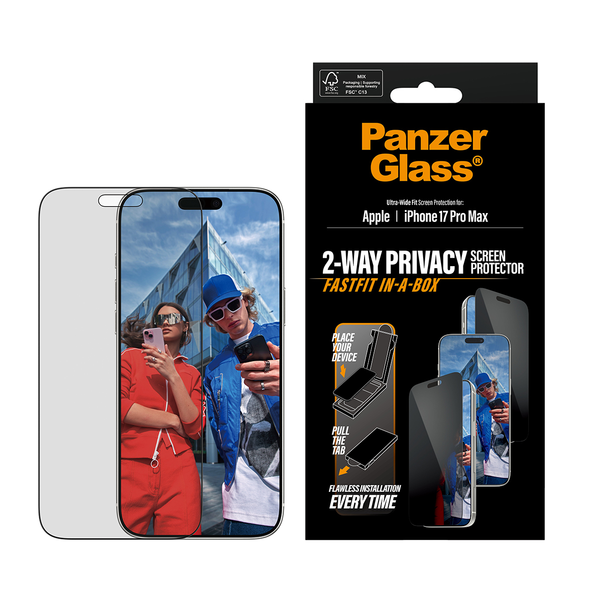 PanzerGlass Bildschirmschutz für Handy - ultra-breite