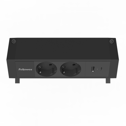 Fellowes 100137182, 2 m, Drinnen, Typ F, Schwarz, 2 AC-Ausgänge, 230 V