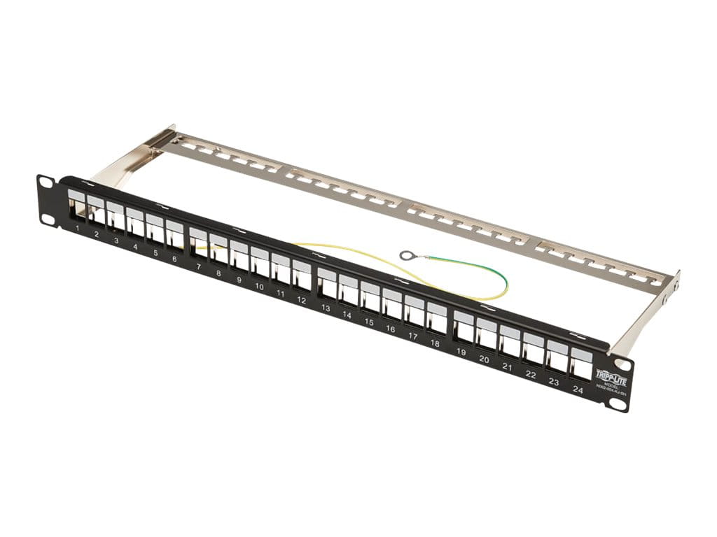 Tripp Eaton Tripp Lite Series 24-Port 1U Rack-Mount Shielded Blank Keystone/Multimedia Patch Panel, RJ45 Ethernet, USB, HDMI, Cat5e/6 - Patch Panel - Schwarz - 1U - 48.3 cm (19")