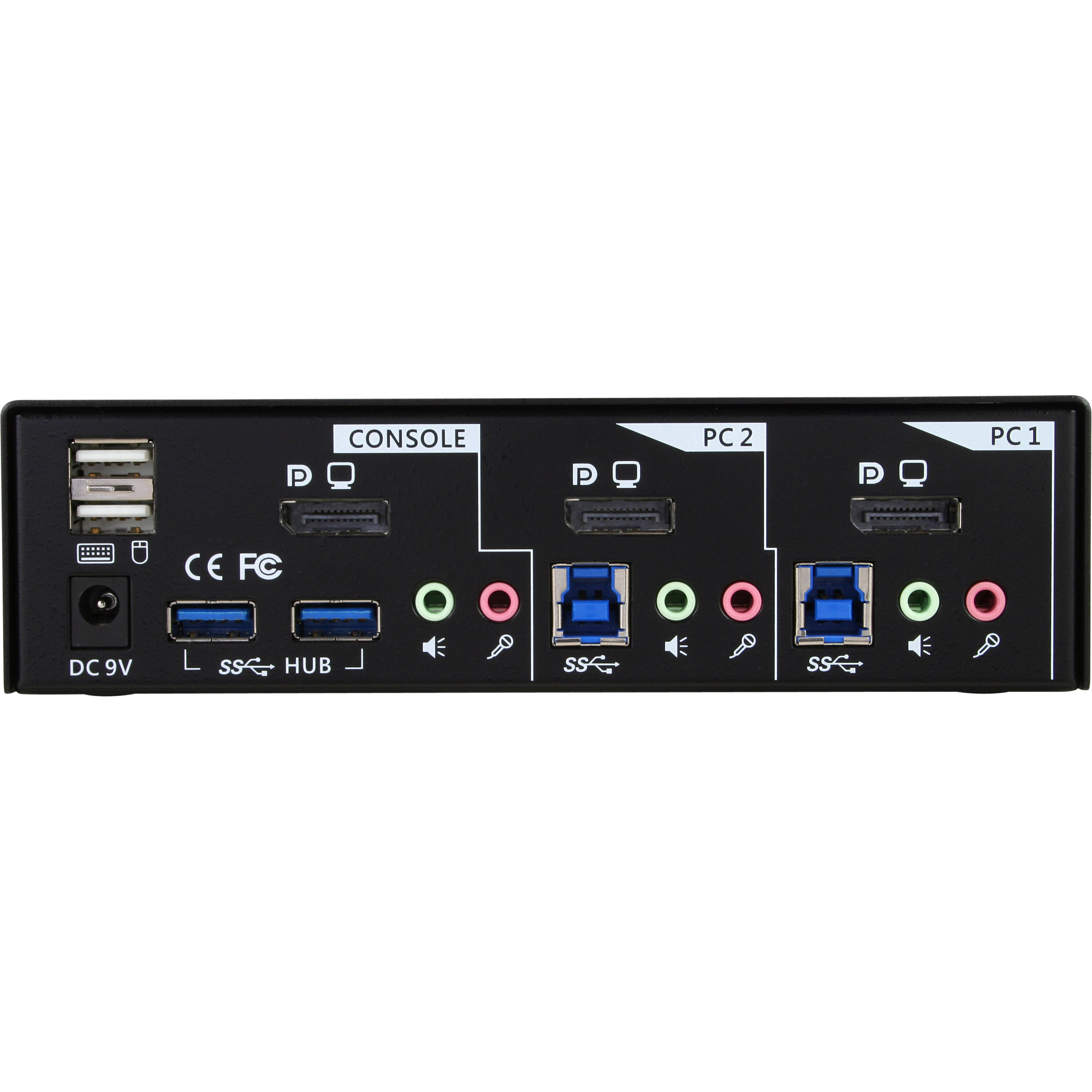 InLine KVM Desktop Switch - 2-fach - DisplayPort - USB 3.0 Hub - mit Audio