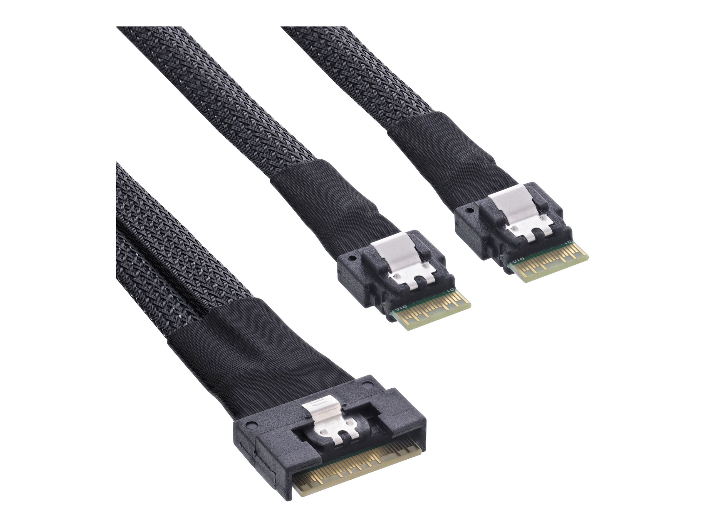 InLine Slim SAS Kabel - SFF-8654 8i zu 2x SFF-8654 4i - 1m