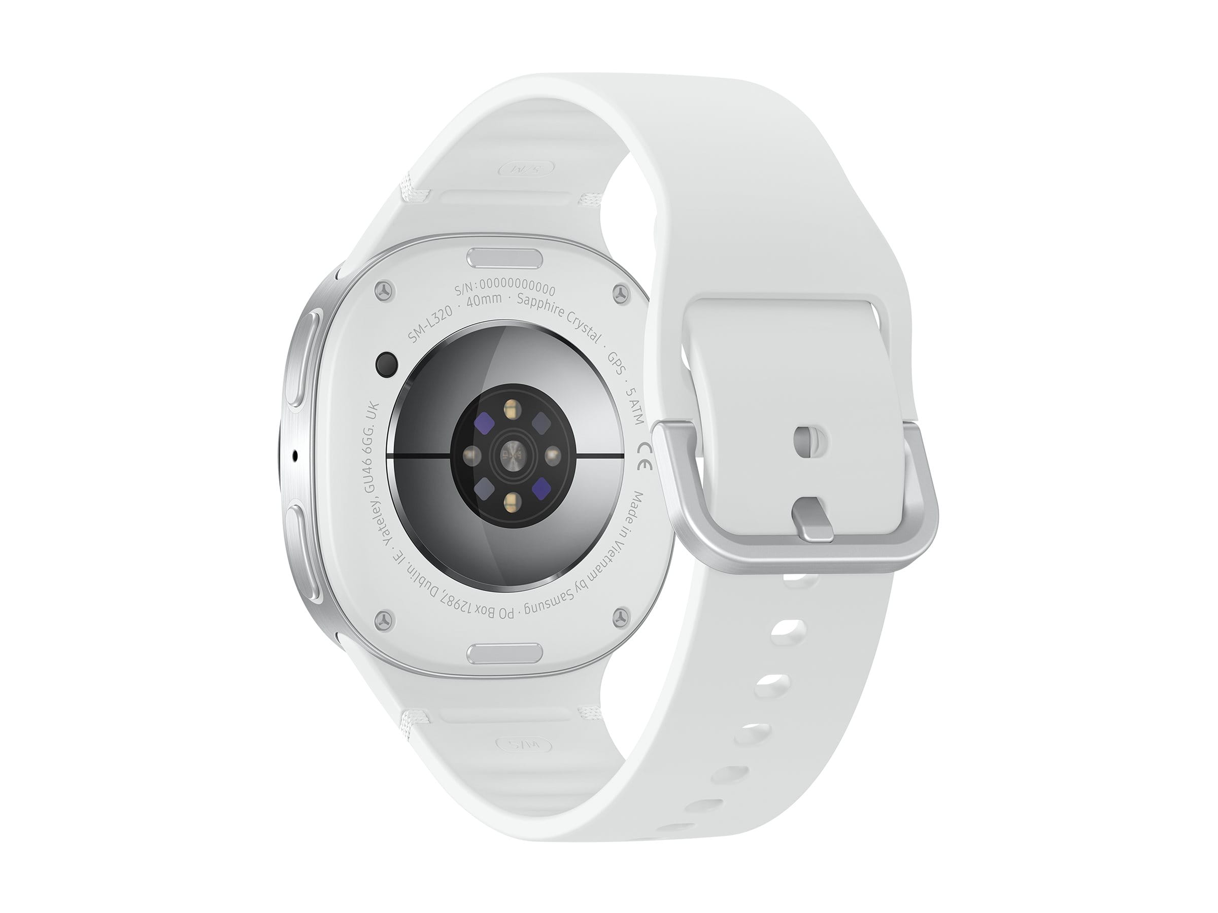 Samsung Galaxy Watch8 - 40 mm - silber - intelligente Uhr mit Sportband - Gummi - weiß - Bandgröße: S/M - Anzeige 3.4 cm (1.34")